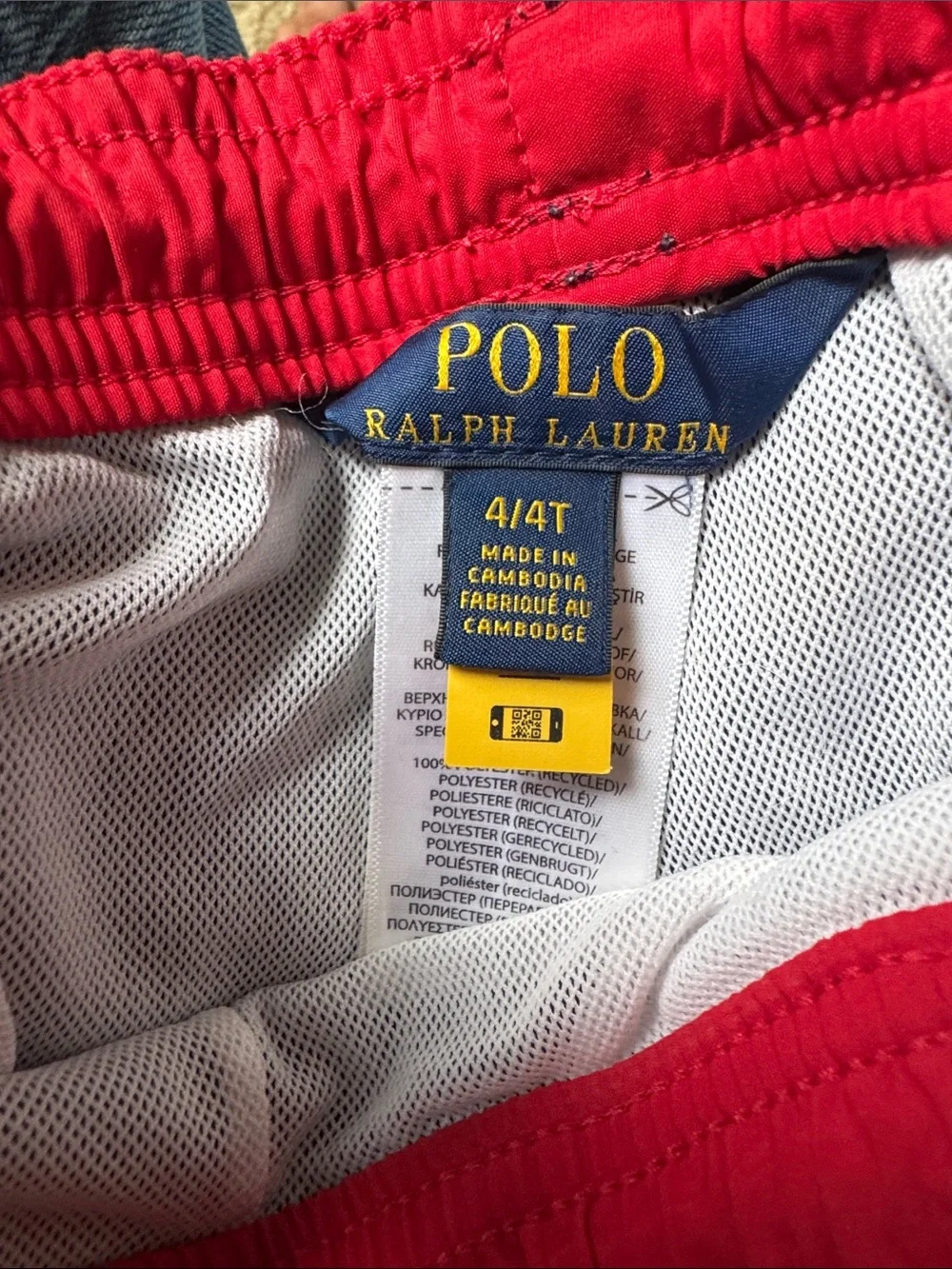 Navy Boys' Swim Shorts with Sailboat Embroidery